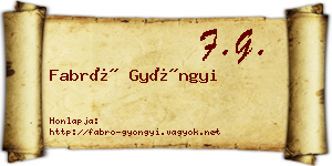 Fabró Gyöngyi névjegykártya