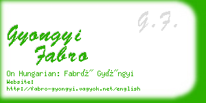 gyongyi fabro business card